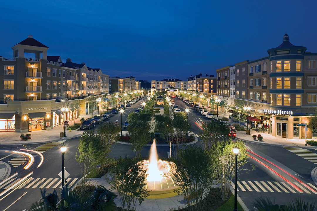 street view of market common at night