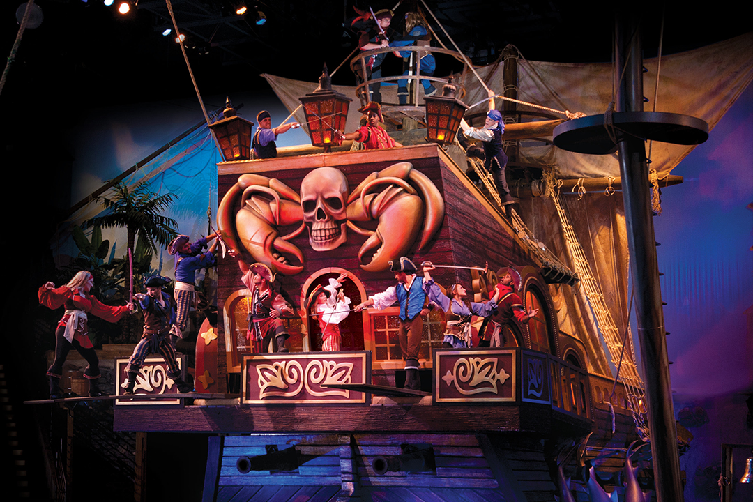 life size pirate ship set from Pirates Voyage