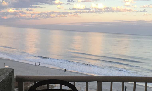 view of the Atlantic coast from the balcony at The Strand