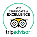 2019 certificate of excellence from TripAdvisor.com logo