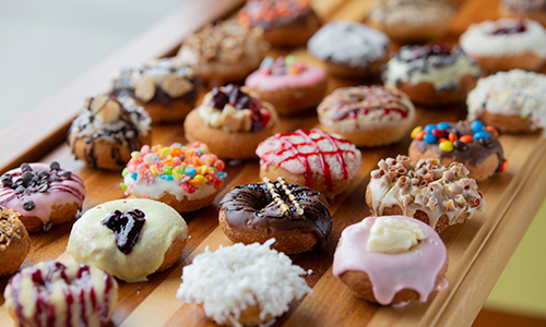 Plate of multiple different doughnuts