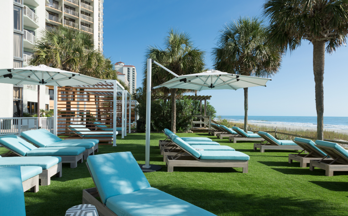 Oceanfront lawn at the Strand Resort