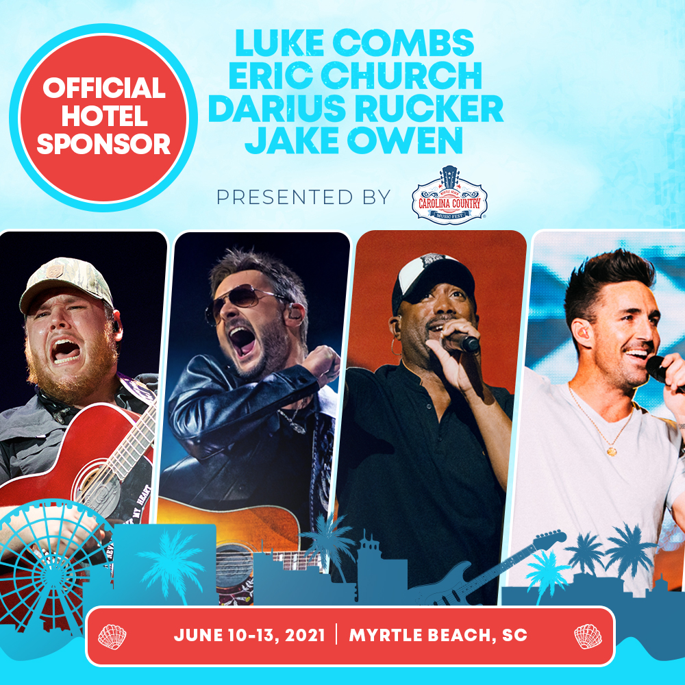 graphic of the four headliners at the Carolina Country Music Fest
