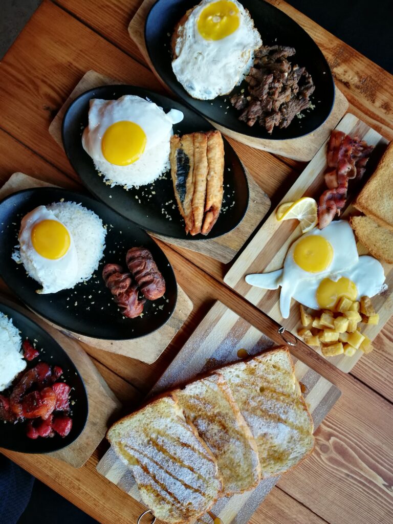 brunch dishes on table