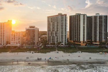 Aerial view of The strand from over the beach