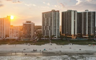 Aerial view of The strand from over the beach