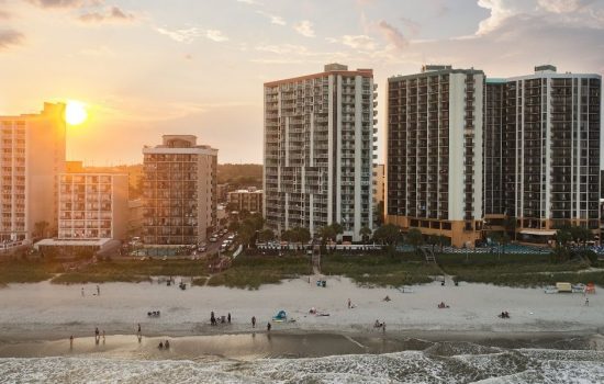 Aerial view of The strand from over the beach