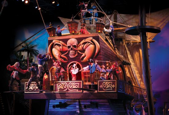 life size pirate ship set from Pirates Voyage