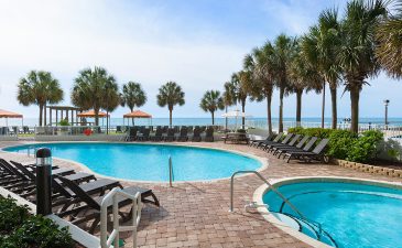 pool and hot tub on the Oceanfront Pool Deck